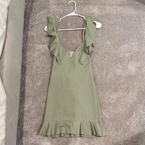 NEW WITH TAGS olive Green Ruffle Dress